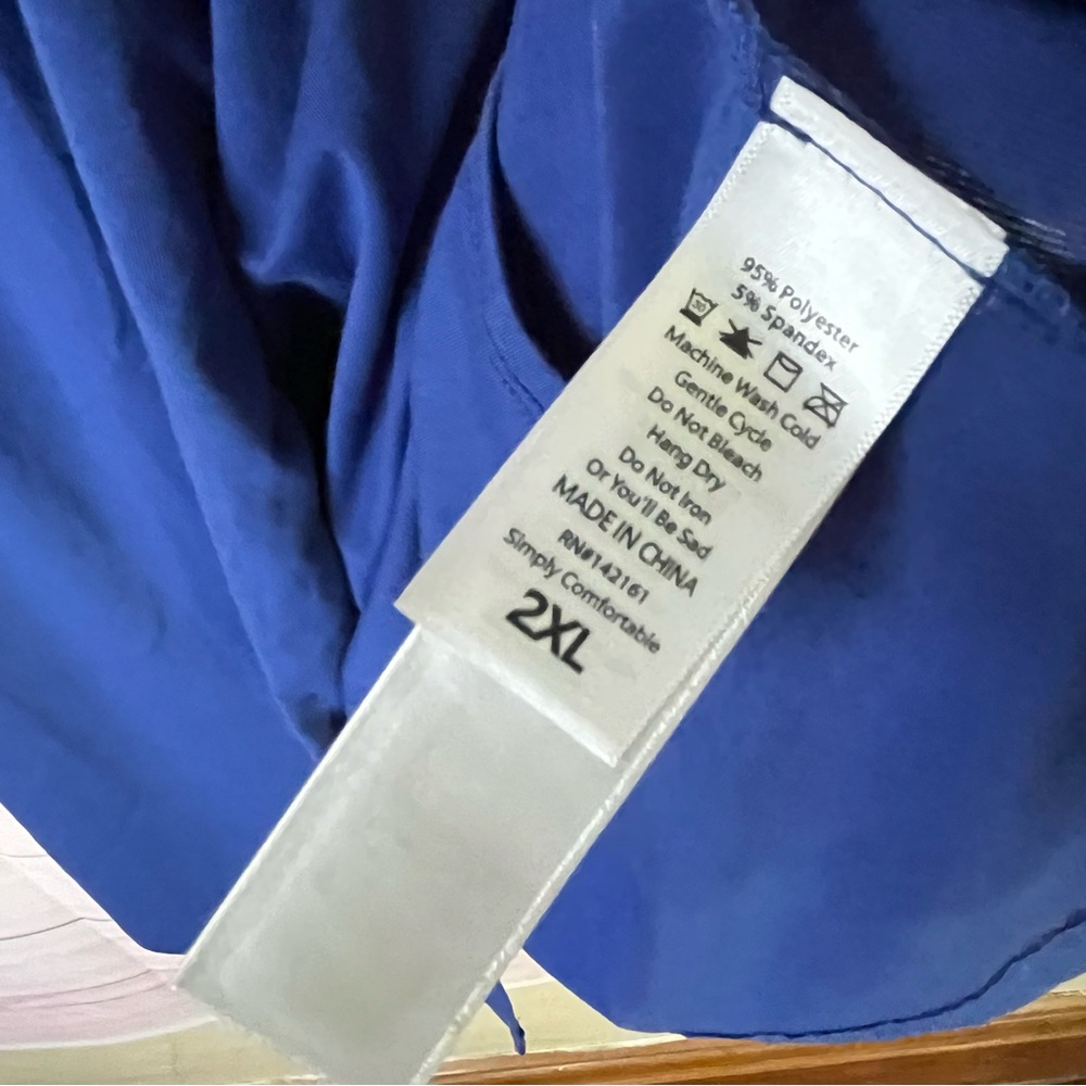 LulaRoe Michelle Blue NWT Wrapped Dress Size 2XL‎ - Picture 3 of 6